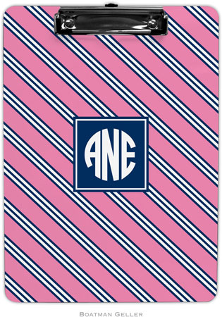 Boatman Geller - Personalized Clipboards (Repp Tie Pink & Navy Preset)