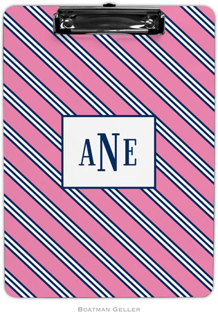 Boatman Geller - Personalized Clipboards (Repp Tie Pink & Navy) Boatman Geller - Personalized Clipboards (Repp Tie Pink & Navy)