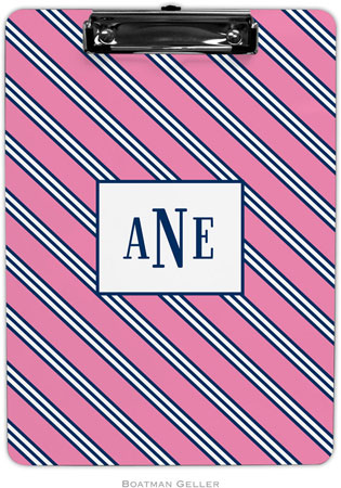 Boatman Geller - Personalized Clipboards (Repp Tie Pink & Navy)