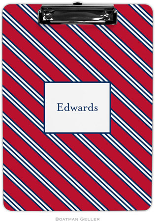 Boatman Geller - Personalized Clipboards (Repp Tie Red & Navy)