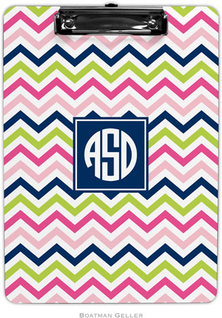 Boatman Geller - Personalized Clipboards (Chevron Pink Navy & Lime Preset)