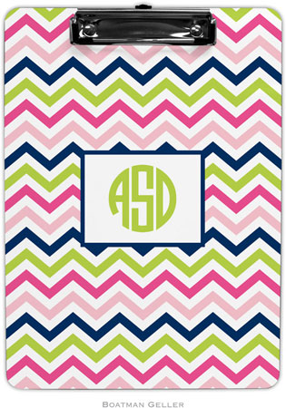 Boatman Geller - Personalized Clipboards (Chevron Pink Navy & Lime)