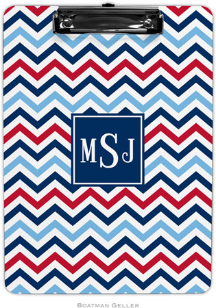 Boatman Geller - Personalized Clipboards (Chevron Blue & Red Preset)