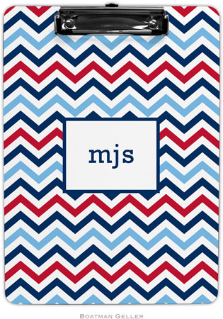 Boatman Geller - Personalized Clipboards (Chevron Blue & Red) Boatman Geller - Personalized Clipboards (Chevron Blue & Red)