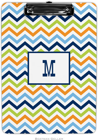 Boatman Geller - Personalized Clipboards (Chevron Blue Orange & Lime) Boatman Geller - Personalized Clipboards (Chevron Blue Orange & Lime)