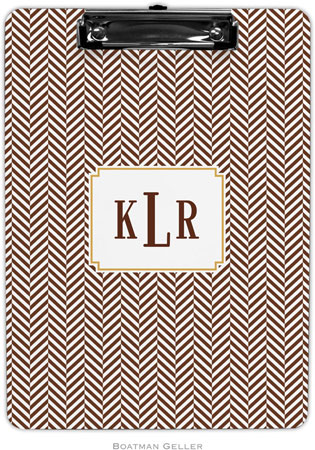 Boatman Geller - Personalized Clipboards (Herringbone Chocolate) Boatman Geller - Personalized Clipboards (Herringbone Chocolate)