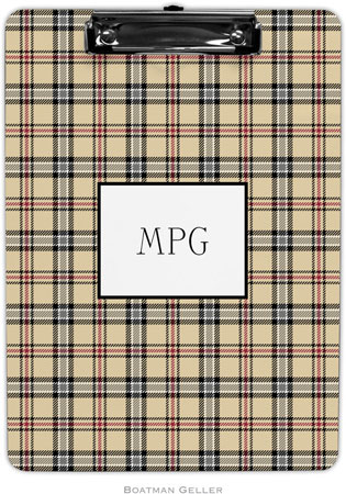 Boatman Geller - Personalized Clipboards (Town Plaid)