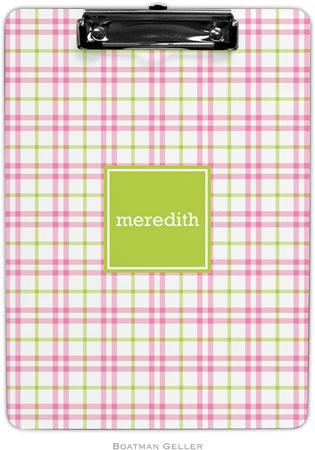 Boatman Geller - Personalized Clipboards (Miller Check Pink & Green Preset) Boatman Geller - Personalized Clipboards (Miller Check Pink & Green Preset)