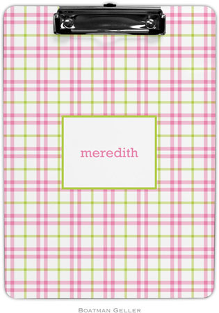 Boatman Geller - Personalized Clipboards (Miller Check Pink & Green) Boatman Geller - Personalized Clipboards (Miller Check Pink & Green)