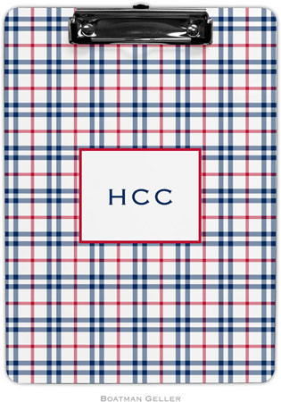 Boatman Geller - Personalized Clipboards (Miller Check Navy & Red) Boatman Geller - Personalized Clipboards (Miller Check Navy & Red)