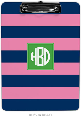 Boatman Geller - Personalized Clipboards (Rugby Navy & Pink Preset) Boatman Geller - Personalized Clipboards (Rugby Navy & Pink Preset)