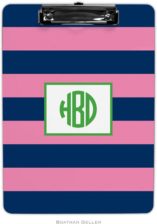Boatman Geller - Personalized Clipboards (Rugby Navy & Pink) Boatman Geller - Personalized Clipboards (Rugby Navy & Pink)
