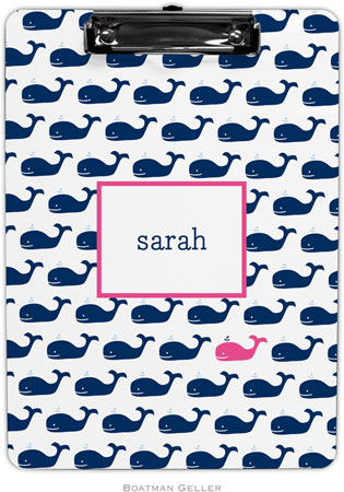 Boatman Geller - Personalized Clipboards (Whale Repeat Navy)