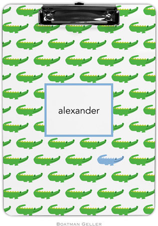 Boatman Geller - Personalized Clipboards (Alligator Repeat Blue)