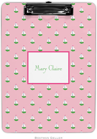 Boatman Geller - Personalized Clipboards (Little Sailboat Pink) Boatman Geller - Personalized Clipboards (Little Sailboat Pink)