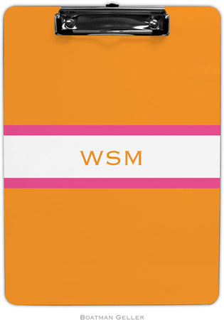 Boatman Geller - Personalized Clipboards (Stripe Tangerine & Raspberry)