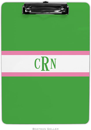 Boatman Geller - Personalized Clipboards (Stripe Kelly & Bubblegum) Boatman Geller - Personalized Clipboards (Stripe Kelly & Bubblegum)