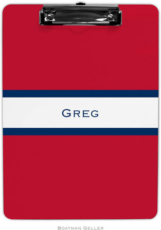 Boatman Geller - Personalized Clipboards (Stripe Red & Navy)