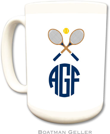 Boatman Geller - Personalized Coffee Mugs (Crossed Racquets) Boatman Geller - Personalized Coffee Mugs (Crossed Racquets)