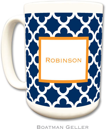 Boatman Geller - Personalized Coffee Mugs (Bristol Tile Navy)