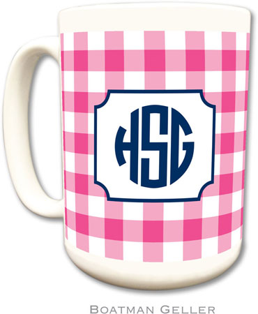 Boatman Geller - Personalized Coffee Mugs (Classic Check Raspberry) Boatman Geller - Personalized Coffee Mugs (Classic Check Raspberry)