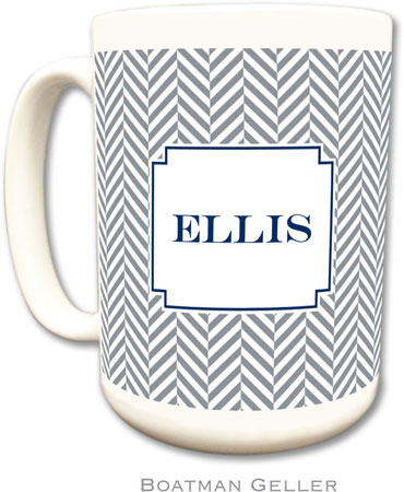 Boatman Geller - Personalized Coffee Mugs (Herringbone Gray) Boatman Geller - Personalized Coffee Mugs (Herringbone Gray)