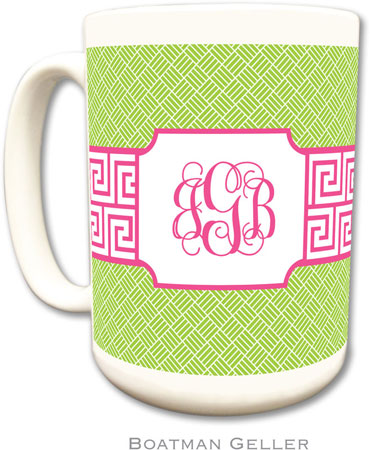 Boatman Geller - Personalized Coffee Mugs (Greek Key Band Pink) Boatman Geller - Personalized Coffee Mugs (Greek Key Band Pink)