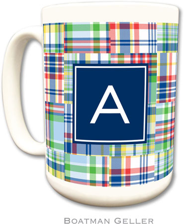 Boatman Geller - Personalized Coffee Mugs (Madras Patch Blue Preset)