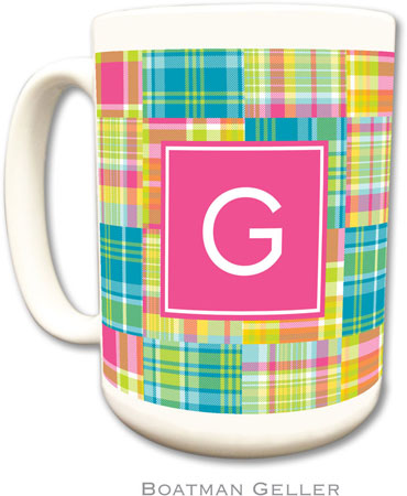 Boatman Geller - Personalized Coffee Mugs (Madras Patch Bright Preset)