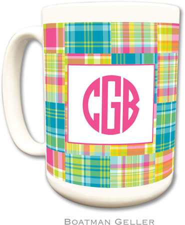 Boatman Geller - Personalized Coffee Mugs (Madras Patch Bright) Boatman Geller - Personalized Coffee Mugs (Madras Patch Bright)