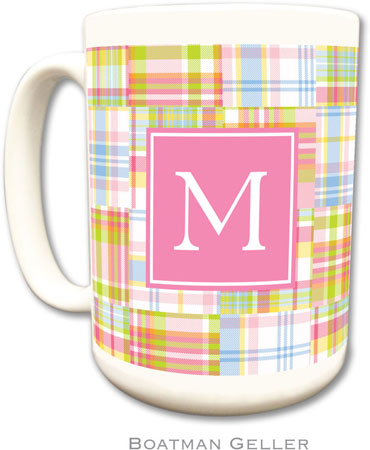 Boatman Geller - Personalized Coffee Mugs (Madras Patch Pink Preset)