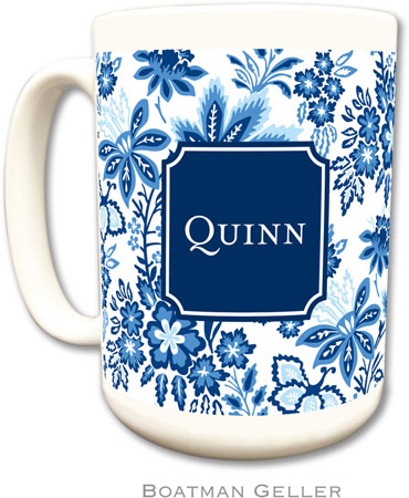 Boatman Geller - Personalized Coffee Mugs (Classic Floral Blue Preset)