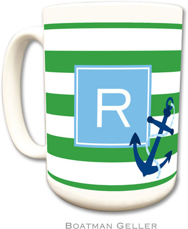 Boatman Geller - Personalized Coffee Mugs (Stripe Anchor Preset) Boatman Geller - Personalized Coffee Mugs (Stripe Anchor Preset)