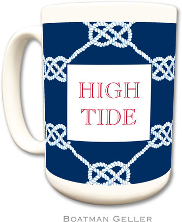 Boatman Geller - Personalized Coffee Mugs (Nautical Knot Navy)