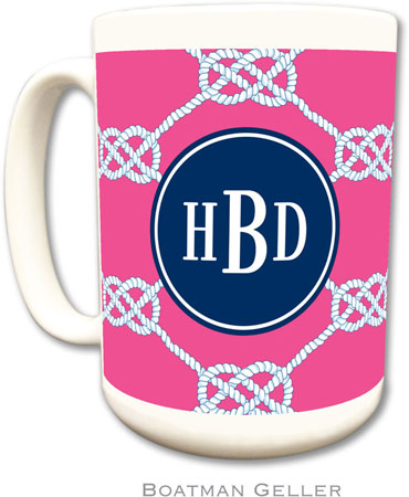 Boatman Geller - Personalized Coffee Mugs (Nautical Knot Raspberry Preset)