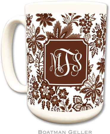 Boatman Geller - Personalized Coffee Mugs (Classic Floral Brown Preset)