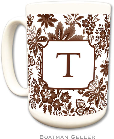 Boatman Geller - Personalized Coffee Mugs (Classic Floral Brown)