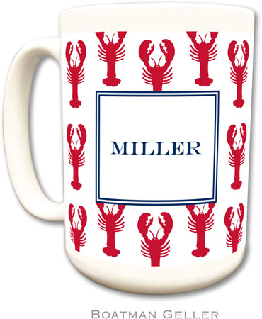 Boatman Geller - Personalized Coffee Mugs (Lobsters Red)