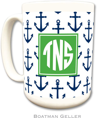 Boatman Geller - Personalized Coffee Mugs (Anchors Navy Preset)