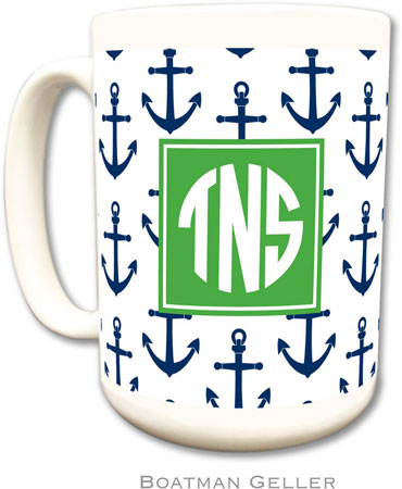 Boatman Geller - Personalized Coffee Mugs (Anchors Navy Preset) Boatman Geller - Personalized Coffee Mugs (Anchors Navy Preset)