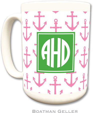 Boatman Geller - Personalized Coffee Mugs (Anchors Pink Preset) Boatman Geller - Personalized Coffee Mugs (Anchors Pink Preset)