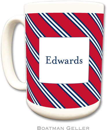 Boatman Geller - Personalized Coffee Mugs (Repp Tie Red & Navy)