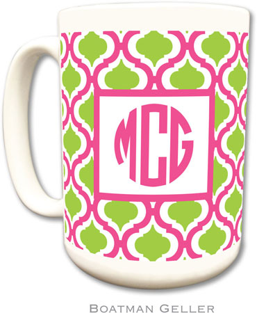 Boatman Geller - Personalized Coffee Mugs (Kate Raspberry & Lime)