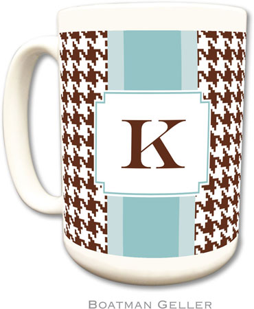 Boatman Geller - Personalized Coffee Mugs (Alex Houndstooth Chocolate)