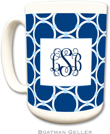 Boatman Geller - Personalized Coffee Mugs (Bamboo Rings Navy)