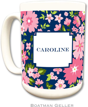 Boatman Geller - Personalized Coffee Mugs (Caroline Floral Pink)