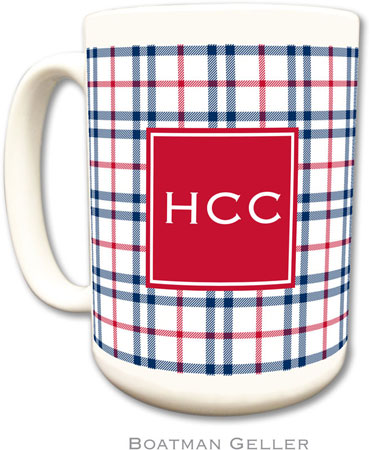 Boatman Geller - Personalized Coffee Mugs (Miller Check Navy & Red Preset) Boatman Geller - Personalized Coffee Mugs (Miller Check Navy & Red Preset)