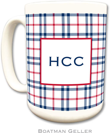 Boatman Geller - Personalized Coffee Mugs (Miller Check Navy & Red) Boatman Geller - Personalized Coffee Mugs (Miller Check Navy & Red)