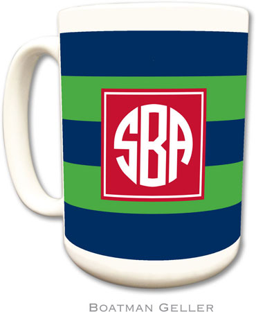 Boatman Geller - Personalized Coffee Mugs (Rugby Navy & Kelly Preset)