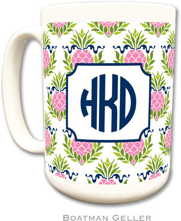 Boatman Geller - Personalized Coffee Mugs (Pineapple Repeat Pink)